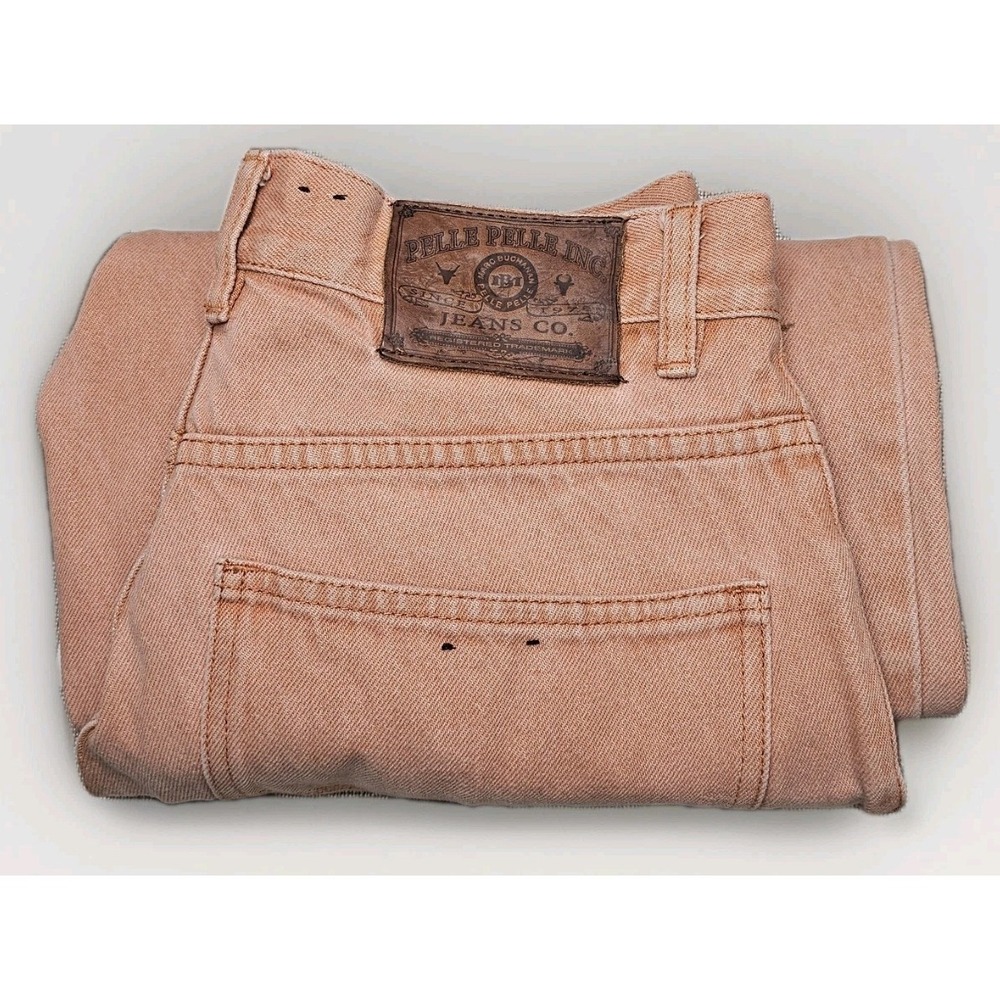 Vintage Pelle Pelle Denim Jeans Men's Size 30x30 Orange Med Wide Relaxed Leg 90s